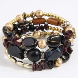 Bohemia Charm Beaded Bracelets Set For Women Vintage Handmade Alloy Beads Chain Bangle Bracelets Female Boho Party Jewelry - black