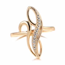 Elegant Gold Color Twist Zircon Rings Women Vintage Fashion Wedding Jewelry - 8