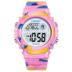 Camo Children&apos;s Electronic Watch Waterproof Multifunctional Outdoor Electronic Watch - pink
