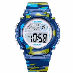 Camo Children&apos;s Electronic Watch Waterproof Multifunctional Outdoor Electronic Watch - blue