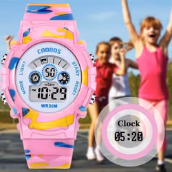 Camo Children&apos;s Electronic Watch Waterproof Multifunctional Outdoor Electronic Watch - blue