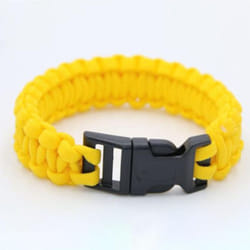 Rui Rui Yu Parachute Cord Survival Bracelet With Emergency Hiking Paracord Bracelet Buckle Kit Rope Wristband - yellow