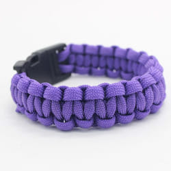 Rui Rui Yu Parachute Cord Survival Bracelet With Emergency Hiking Paracord Bracelet Buckle Kit Rope Wristband - purple