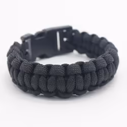 Rui Rui Yu Parachute Cord Survival Bracelet With Emergency Hiking Paracord Bracelet Buckle Kit Rope Wristband - black