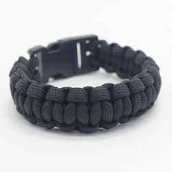 Rui Rui Yu Parachute Cord Survival Bracelet With Emergency Hiking Paracord Bracelet Buckle Kit Rope Wristband - black