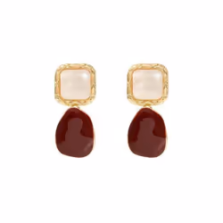 French Retro Elegant Water Drop Wine Red Female Earrings Ladies Earrings Christmas Gift Jewelry