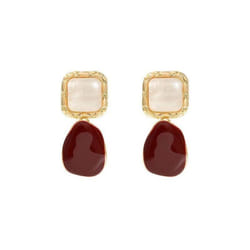French Retro Elegant Water Drop Wine Red Female Earrings Ladies Earrings Christmas Gift Jewelry