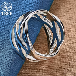 925 Sterling Silver Cross Intertwined Ring Jewelry - 8#