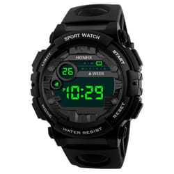 Luxury Mens Digital Led Watch Date Sport Men Outdoor Electronic Watch - black