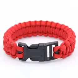 Rui Rui Yu Parachute Cord Survival Bracelet With Emergency Hiking Paracord Bracelet Buckle Kit Rope Wristband - red