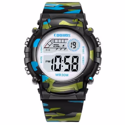 Camo Children&apos;s Electronic Watch Waterproof Multifunctional Outdoor Electronic Watch - black