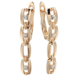Minimalist Lock Long Pendant Zircon Earrings Rose Gold Color Jewelry For Women - as the picture