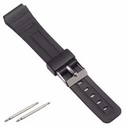16mm 18mm 20mm Soft Silicone Watchband For Casio Wristwatches Replace Black Strap For Men Wristband Belt Band Durable Bracelet - as the picture, 16mm