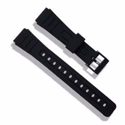 16mm 18mm 20mm Soft Silicone Watchband For Casio Wristwatches Replace Black Strap For Men Wristband Belt Band Durable Bracele ...