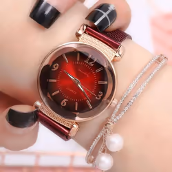 Women Watch Fashion Wild New Watch Milan Magnet Buckle Luxury Fashion Ladies Geometric Roman Numeral Quartz Movement Watch - ...