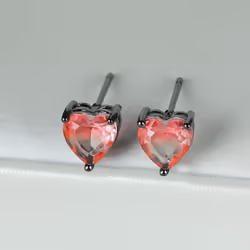 Cute Small Love Heart Cut Tourmaline Stud Earrings For Women Luxury Rose Gold Color Heart Earrings Wedding Party Jewelry - bl ...