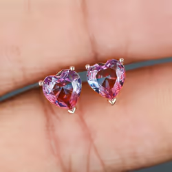 Cute Small Love Heart Cut Tourmaline Stud Earrings For Women Luxury Rose Gold Color Heart Earrings Wedding Party Jewelry - ro ...