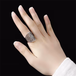 Big Wide Surface Hollow Flowers Vintage Open Rings Silver Carved Facotry Mama Women Ladies Ring