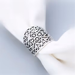 Big Wide Surface Hollow Flowers Vintage Open Rings Silver Carved Facotry Mama Women Ladies Ring