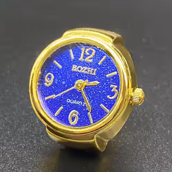 Retro Ring Watch Shaped Punk Exaggerated Spirit Ring Watch Digital Ring Watch - blue