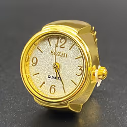 Retro Ring Watch Shaped Punk Exaggerated Spirit Ring Watch Digital Ring Watch - white