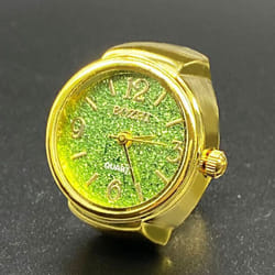 Retro Ring Watch Shaped Punk Exaggerated Spirit Ring Watch Digital Ring Watch - green