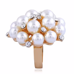 Fashion Finger Ring Opening Adjustable Simulation Pearl Ring Jewelry Gift - Silver