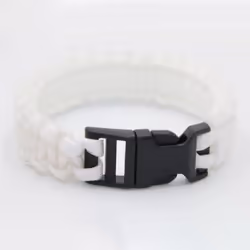 Rui Rui Yu Parachute Cord Survival Bracelet With Emergency Hiking Paracord Bracelet Buckle Kit Rope Wristband - white