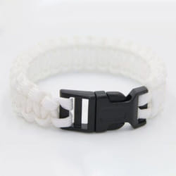 Rui Rui Yu Parachute Cord Survival Bracelet With Emergency Hiking Paracord Bracelet Buckle Kit Rope Wristband - white