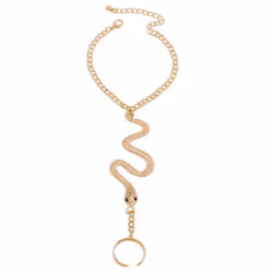 Gothic Exaggerated Snake Shaped Finger Bracelet Women&apos;s Fashion Personality Punk Style Ring Bracelet Jewelry Gift - Gold