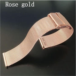 ) ) Milanese Watchband 12mm 14mm 16mm 18mm 20mm 22mm 24mm Universal Stainless Steel Metal Watch Band Strap Bracelet - rose gold, 12mm(width