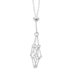 Silver Color Crystal Net Metal Necklace Copper Stone Holder Necklace  Women Men