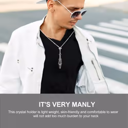 Silver Color Crystal Net Metal Necklace Copper Stone Holder Necklace  Women Men