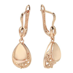Kinel Rose Gold Pendant Earrings Women&apos;s Vintage Drop Earrings - rose gold