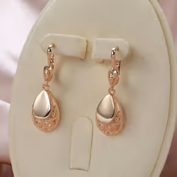 Kinel Rose Gold Pendant Earrings Women&apos;s Vintage Drop Earrings - rose gold