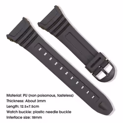 Smooth Surface Watch Band Replaceable Excellent Silicone Wristwatch Strap Replacement For Casio W-96h