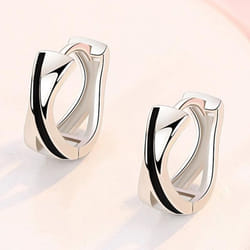 New 925 Sterling Silver Hoop Earrings Black Pattern Earrings Women Fashion Korean Silver Jewelry Hot Sale Jewelry - as the picture
