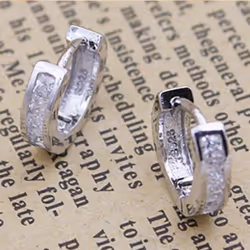 Fashion Men&apos;s Small Round Square Hoop Huggie Earrings