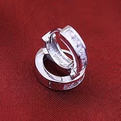 Fashion Men&apos;s Small Round Square Hoop Huggie Earrings