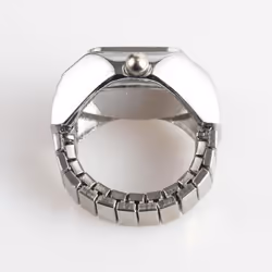 1pc Quartz Watch Ring Watch Digit Dial Rectangle Unisex Fashion Jewelry Gifts - white