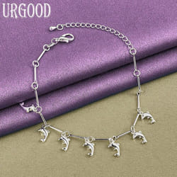 925 Sterling Silver Cute Dolphin Bracelet Gift Fashion Jewelry - 20cm
