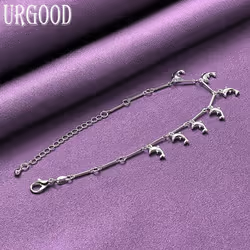 925 Sterling Silver Cute Dolphin Bracelet Gift Fashion Jewelry - 20cm