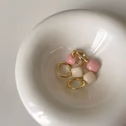 Sweet Cute Fashion Pink White Square Stud Earrings Women&apos;s Earrings Minimalist Jewelry Accessories - Pink