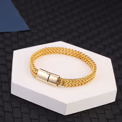 Titanium Steel Snake Chain Magnetic Buckle Men Jewelry Bracelet Bangle Fashion Jewelry - silver, 23cm