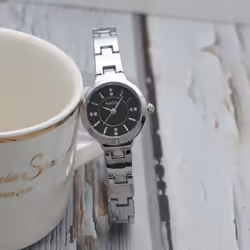 New Fashion Personalized Simple Watch Set Women's Watch Butterfly Digital Belt Watch - silver,black