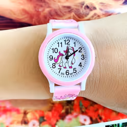 Cute Silicone Children Watches Cartoon Unicorn Boys Girls Kids Wristwatch Gifts Clock Accessory - pink