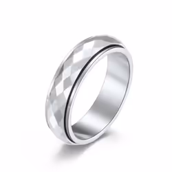 Simple Unisex Rhombus Faceted Hip Hop Ring For Men Women Stainless Steel Couple Finger Ring Stress Relief Anxiety Wedding Jew ...