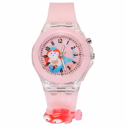 Baby Kids Watches Soft Silicone Cartoon Watch For Girls Boys - pink