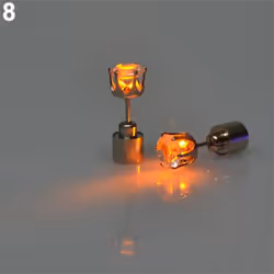 Fashion Women Led Light Up Rhinestone Ear Stud Earring Party Dance Xmas Jewelry - yellow