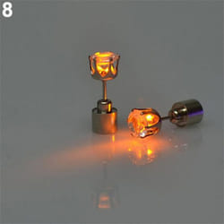 Fashion Women Led Light Up Rhinestone Ear Stud Earring Party Dance Xmas Jewelry - yellow